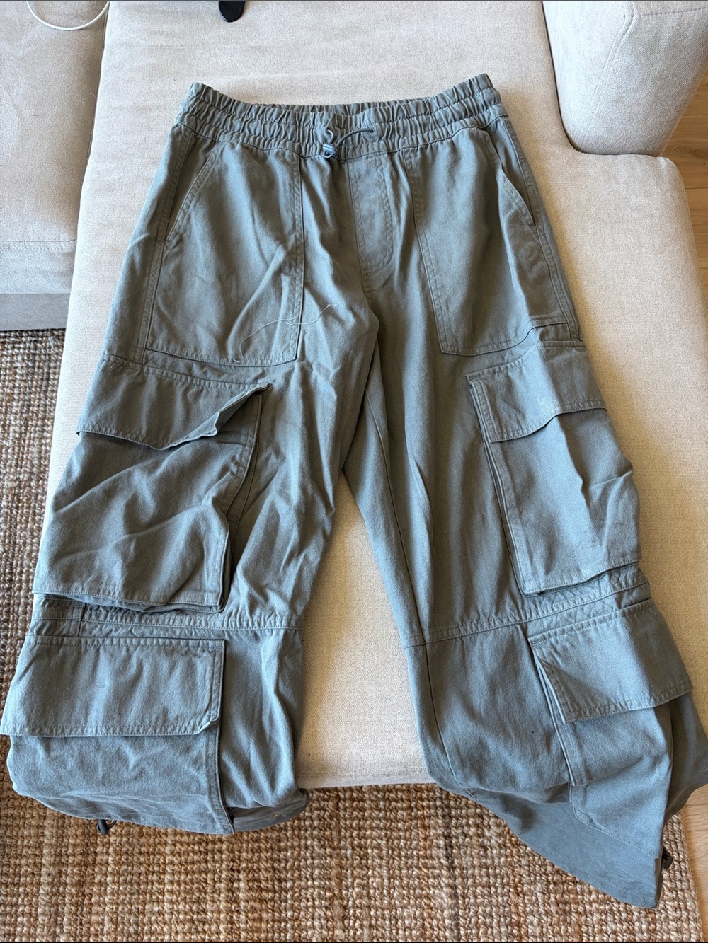 ASOS Olive Green Cargo Pants with Multiple Pockets